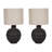 Neutral Textured Ceramic 18" Table Lamp, Round - 9" x 9" x 18"-1559025944