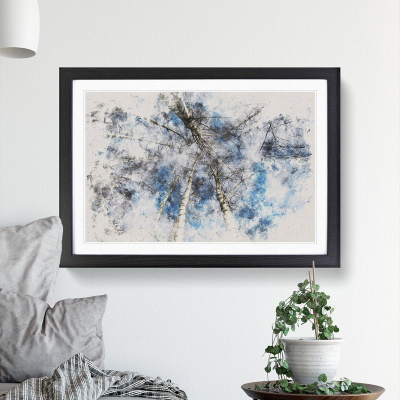 Birch Tree Forest Vol.3 - Picture Frame Graphic Art, 27cm H x 36cm W x 2cm D, Black