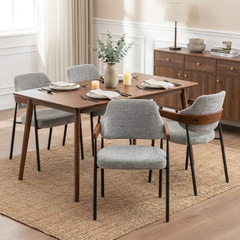 Devane Upholstered Dining Chair, Gray