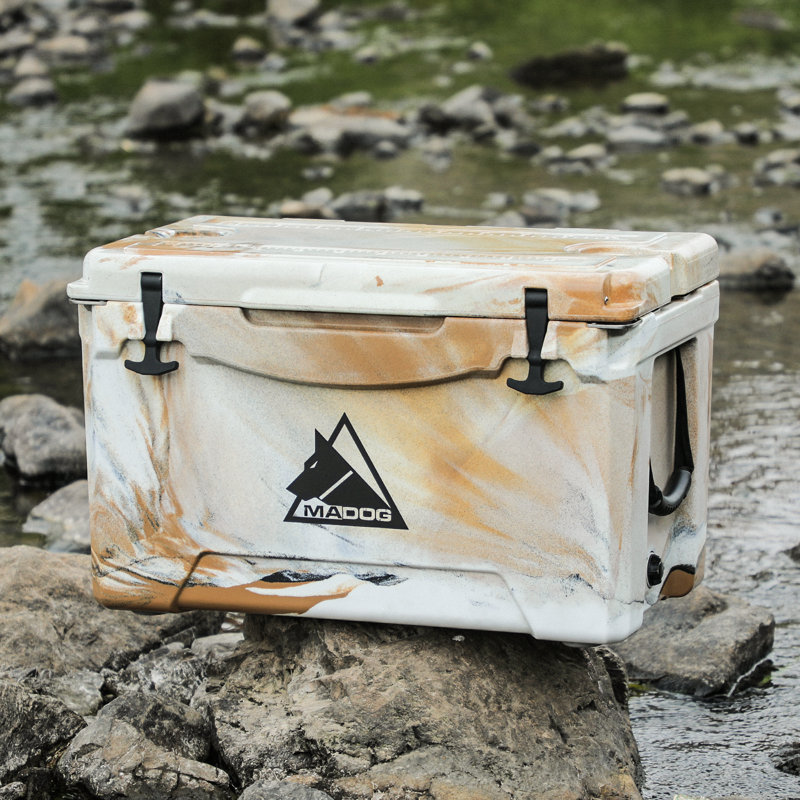 Glacière pour glacière portative de 50 pintes avec porte-gobelet et loquets étanches pouvant contenir jusqu'à 76 canettes