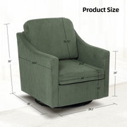 Fauteuil demi-tonneau rembourré Mid-Century, Vert