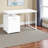 Alena White Finish 1-Drawer Computer Desk with White Metal Leg, 29.73" H X 47.08" W X 23.64" D