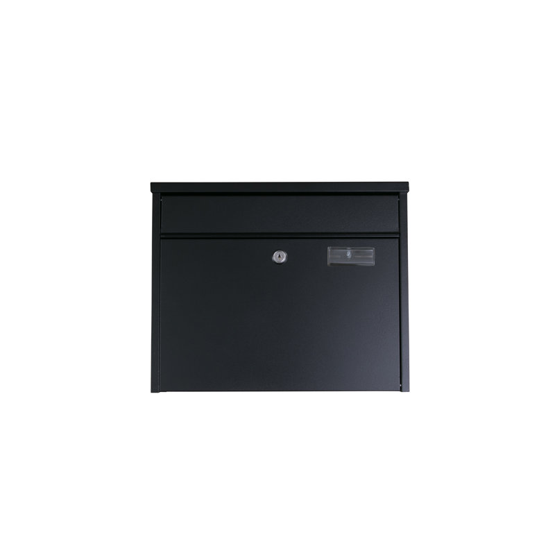Rische Steel Wall Mounted Post Box, Black