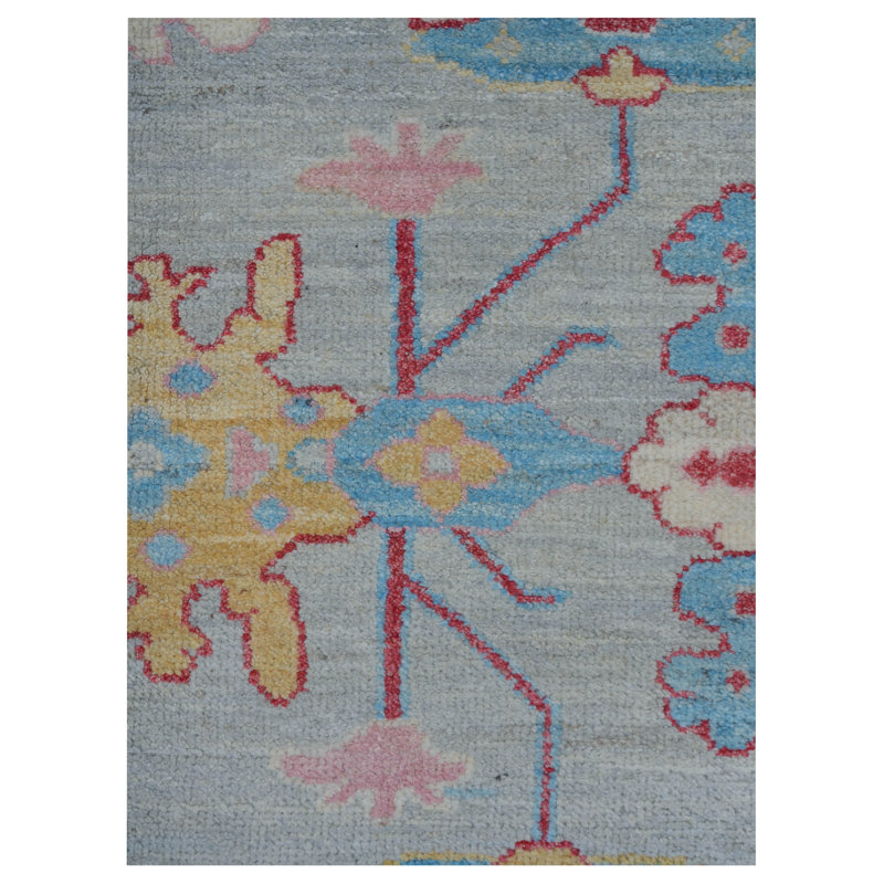 Pacific Ushak Wool Weft 8x10 Grey / Ivory Transitional Hand Knotted Rug