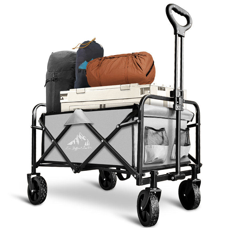 Chariot pliable 180L, Gris