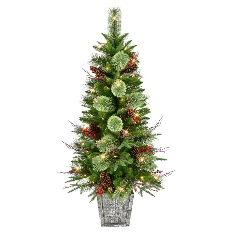 4,5 pi Arbre artificiel en pot pré-éclairé