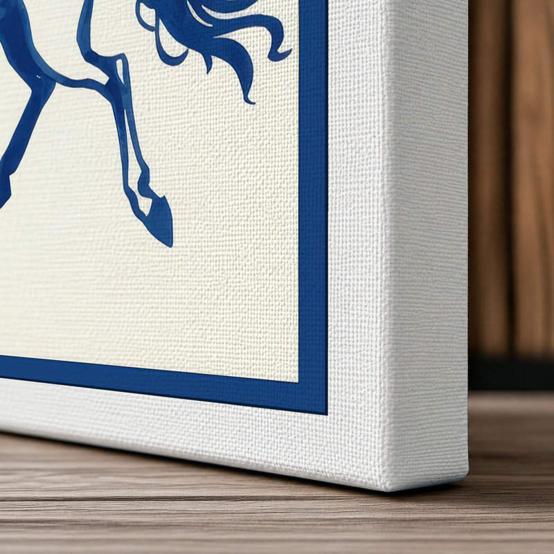 Winged Horse Rising Minimalist - Wrapped Canvas, 36x24 - 91.4 x 61.0 cm, White Border