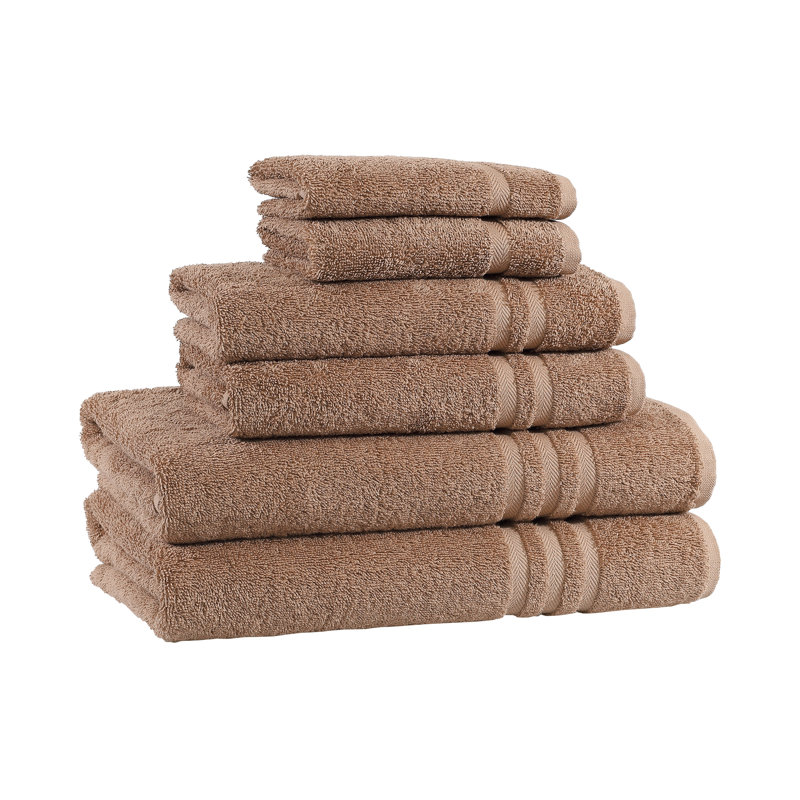 Ensemble de serviettes en coton turc 6 pièces Denzi, Latte