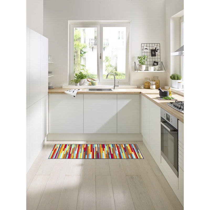 Mikado Non-Slip Doormat, Multicoloured, Rectangle 60 x 140 cm