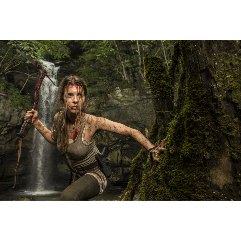 Female Heroine In The Jungle by Inhauscreative - No Frame Art Prints on Canvas, 61cm H x 91cm W