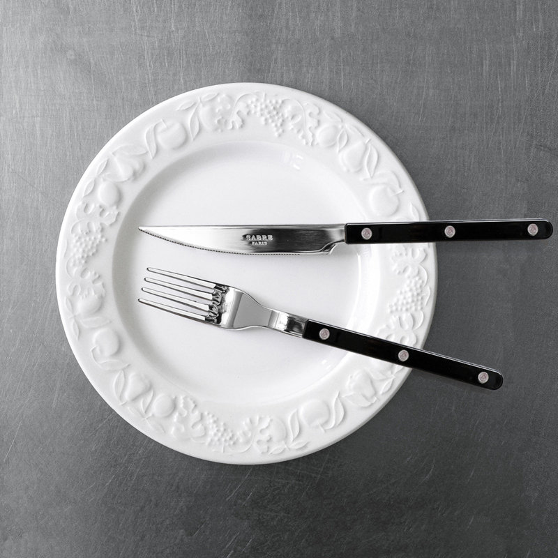 Bistrot Solid 4 - Piece Stainless Steel Flatware Set - Service for 1, Black