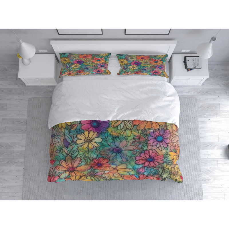 Floral Duvet Cover, Twin Duvet Cover + 1 Queen Sham
