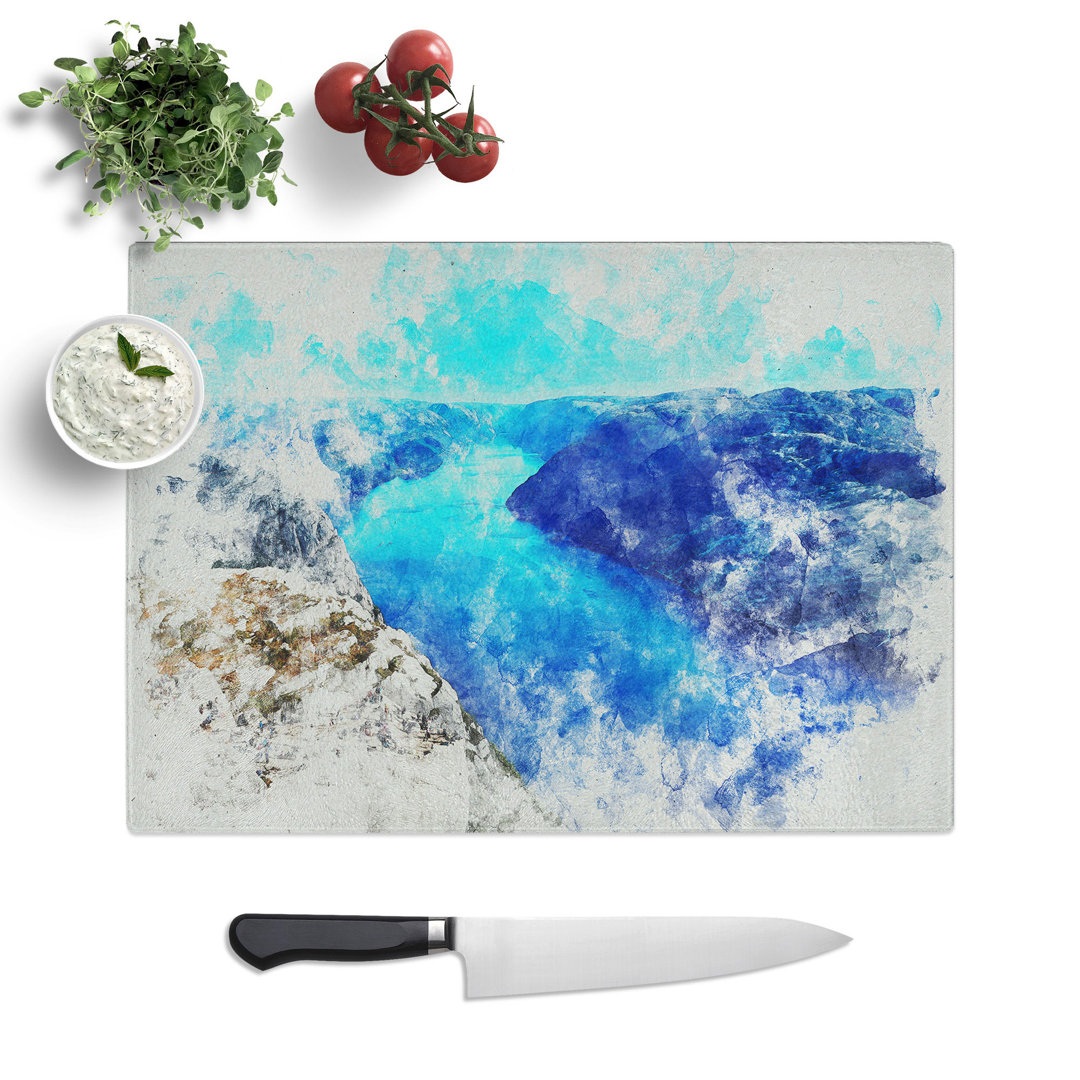 Mountains in Forsand Norway Watercolour Chopping Board