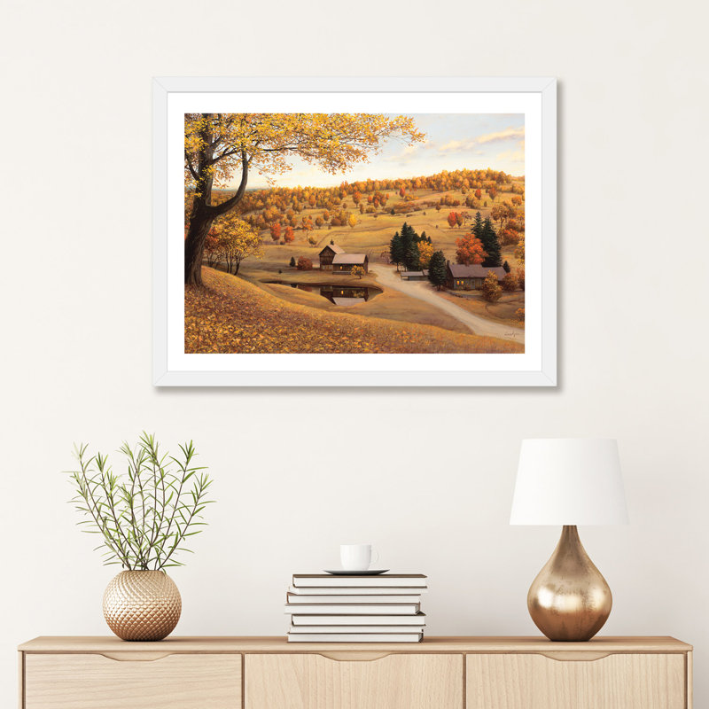 «Vermont Farm», reproduction de photo, H 16 po x l 24 po x P 1 po, Papier blanc