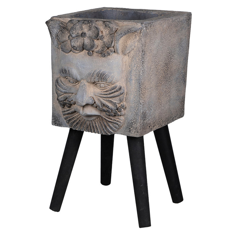 Greek Statue Planter With Legs - 17.6Lb Package 11.4" X 13" 22.4" Gray Magnesium Oxide For Patio & Home All Areas