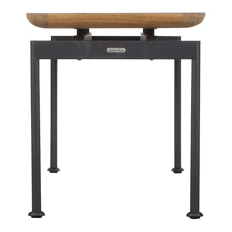 Layout Bench, 17" H x 74" W x 15" D, Natural Teak/Forge Gray