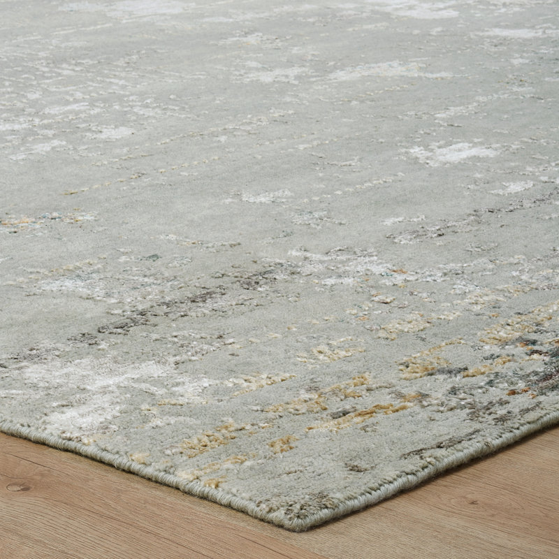 Illusion Weave Hand Knotted Abstract Area Rug, Rectangle 10' x 14'