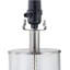 Table Lamp 23.25 inch Glass 2 Pieces White, Silver with Glass Shade
