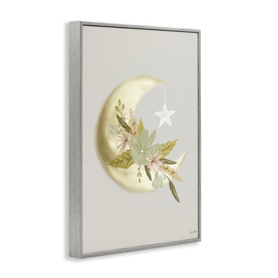 Lune avec fleurs, estampe numérique encadrée par House Fenway
