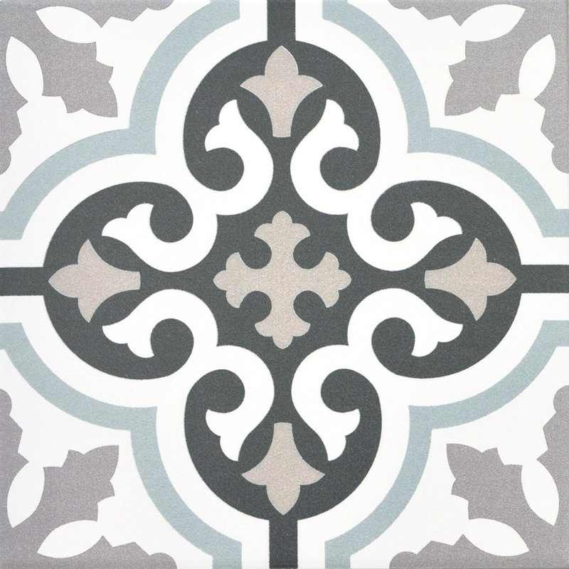 Monbleu Frezzoria 8-in. Patterned Look Matte Porcelain Floor & Wall Tile