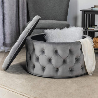 Amram Tufted Round Storage Ottoman