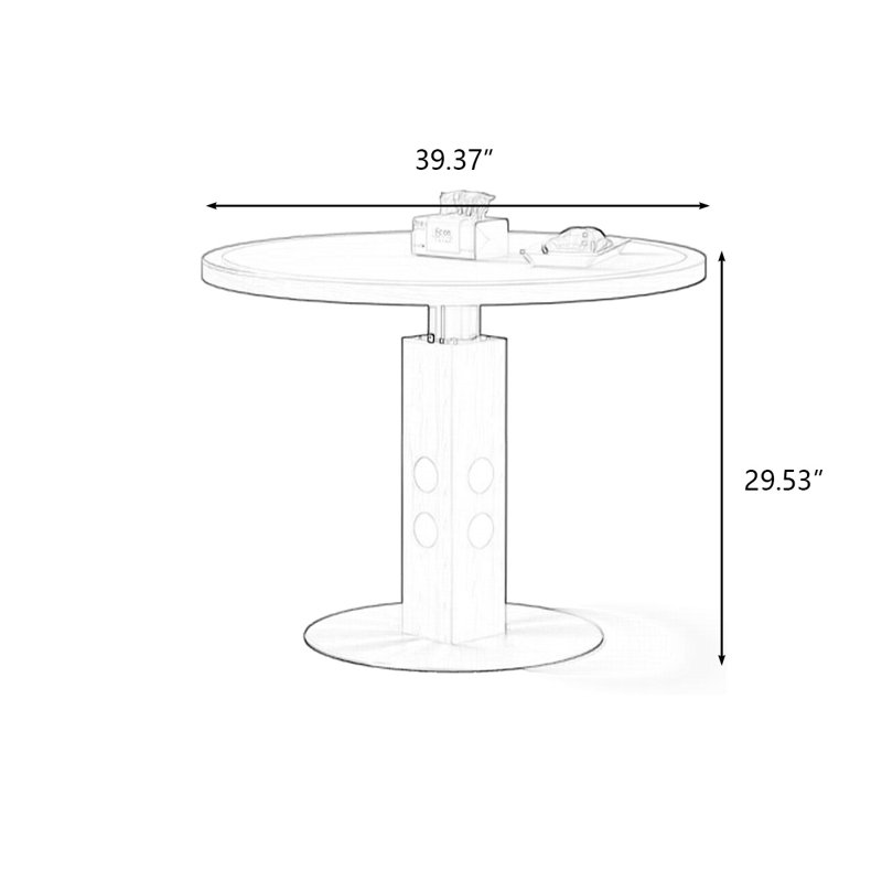 Table de salle à manger, H 29,53 po x L 39,37 po x l 39,37 po