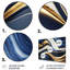 Abstrait géométrique vagues bleues et or V - décoration murale abstraite en métal-87839829