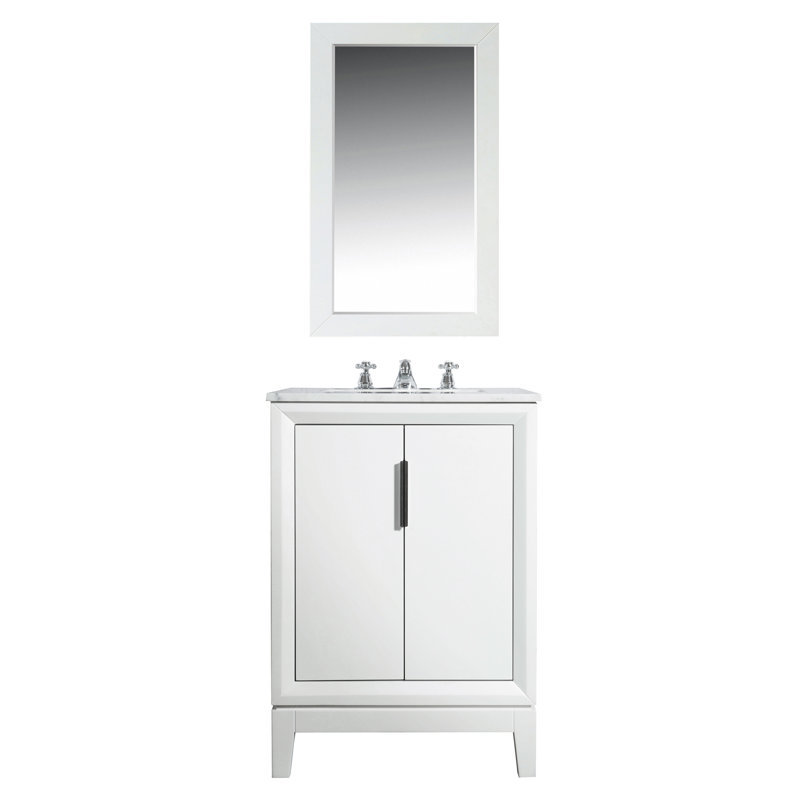 Elizabeth 24" Single Bathroom Vanity Set with Mirror, Pure White