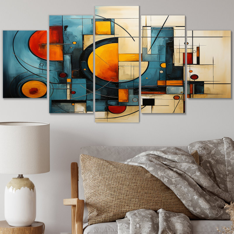 Electric Array III - 5 Piece Wrapped Canvas Print
