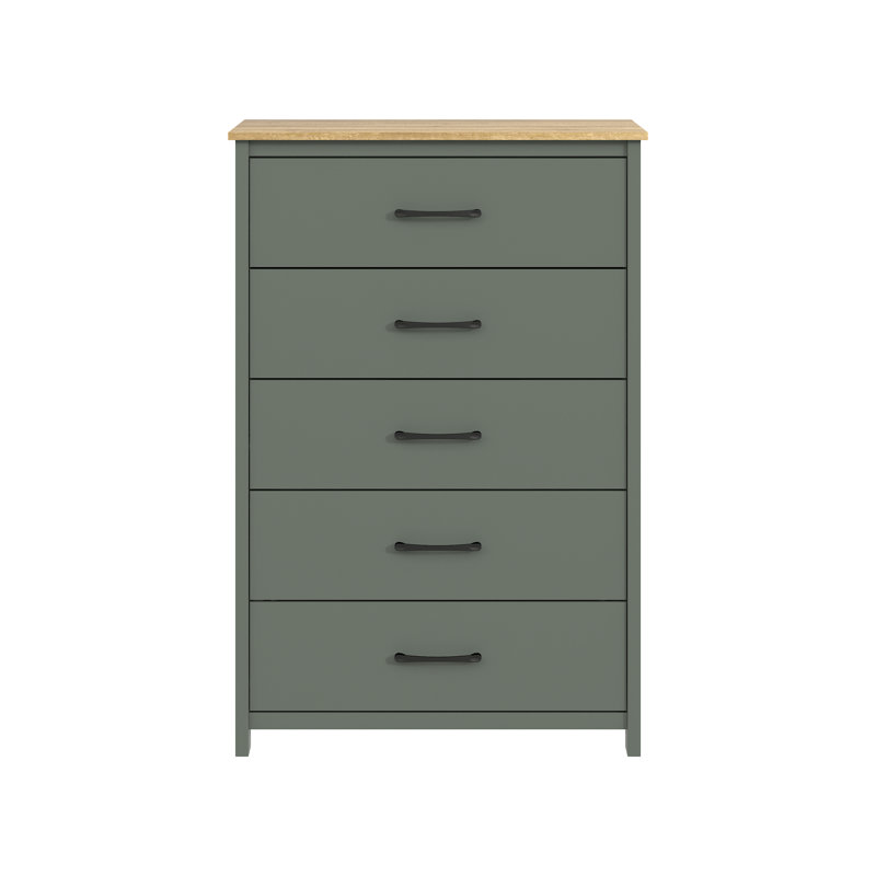 Commode 5 tiroirs Allysyn, Vert
