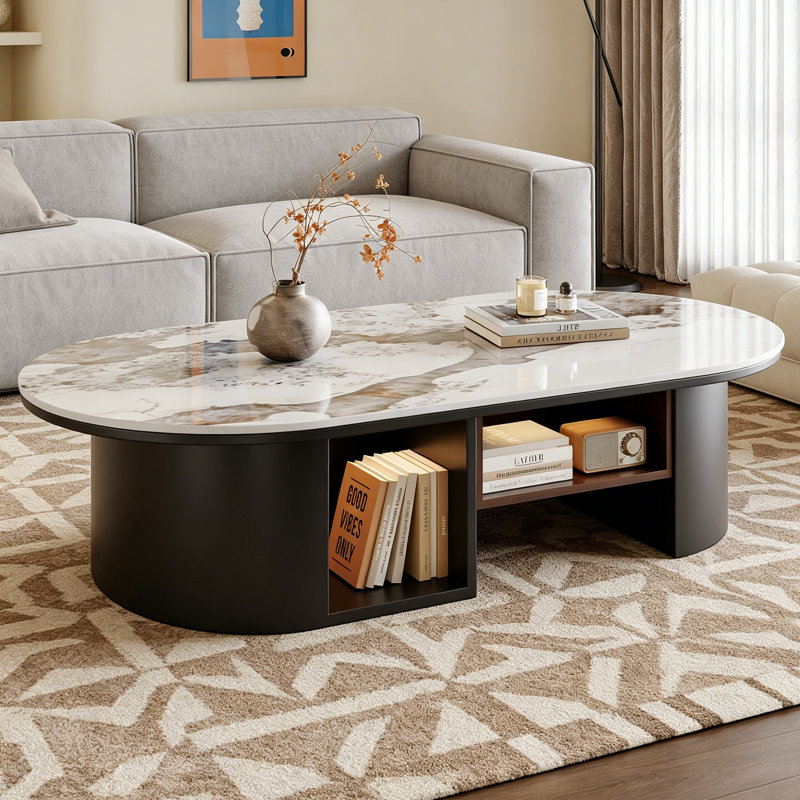 Table basse ovale en ardoise
