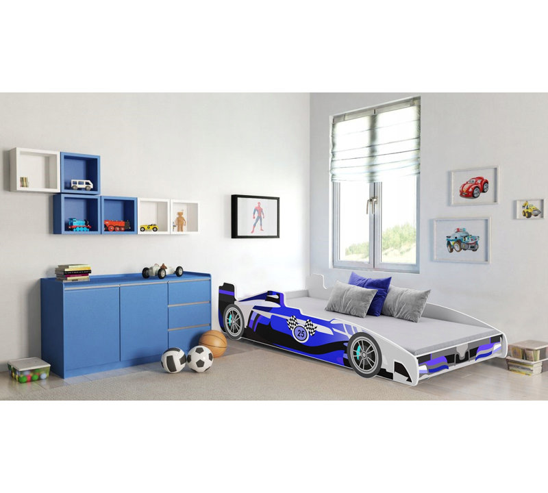 European Toddler (80 X 160cm) Standard Car, Blue
