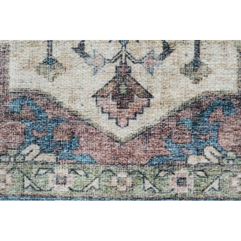 ELISE 2.6X7.6 6302-351 RED/BLUE/BEIGE, Runner 2'6" x 7'6"