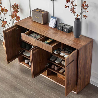 Range-chaussures moderne en bois avec rangement
