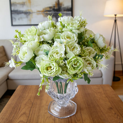 4 pièces fleurs artificielles pivoine Saint-Valentin maison salon table bonsaï mariage bouquet de mariée (vase non inclus)
