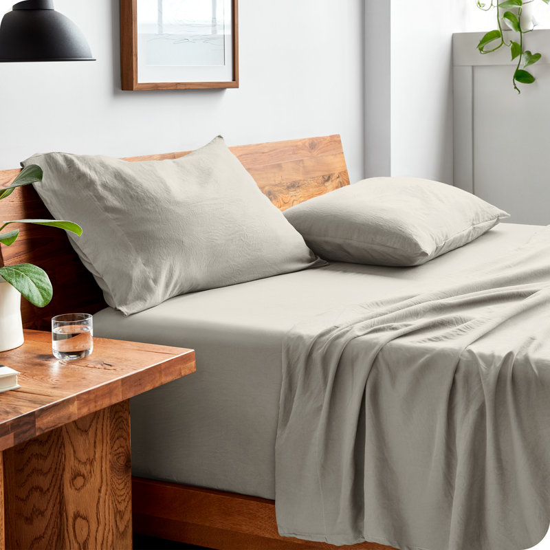 Twin XL Fog Sandwashed Microfiber Deep Pocket Sheet Set