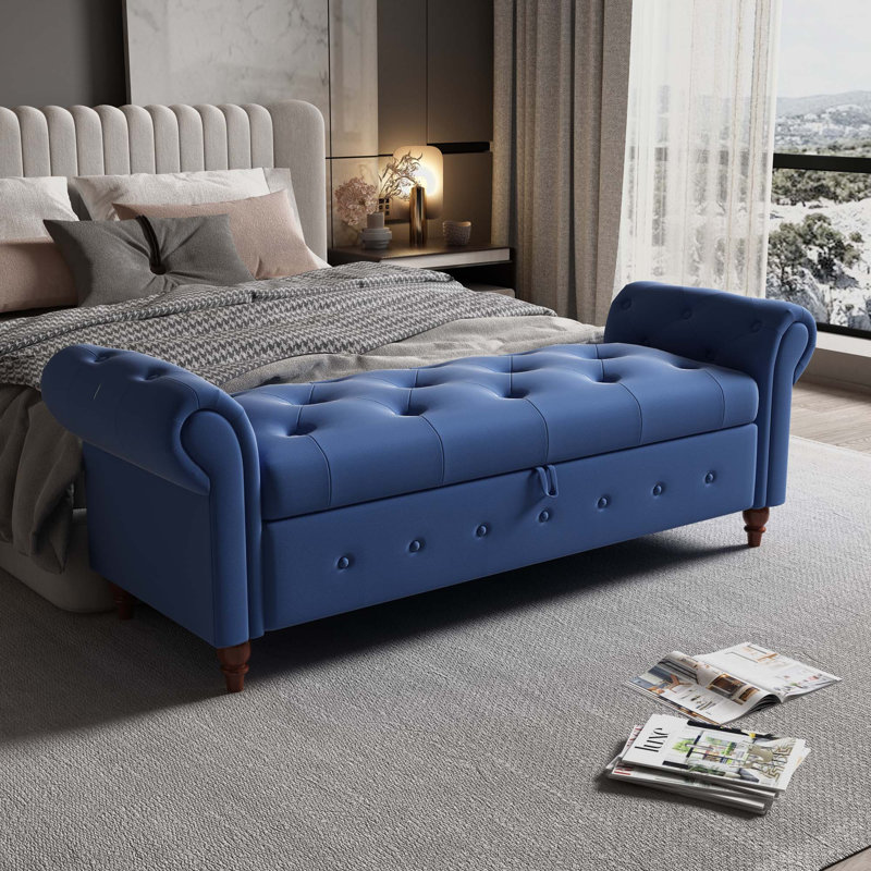 Banc de rangement Kratzerville, Bleu marine