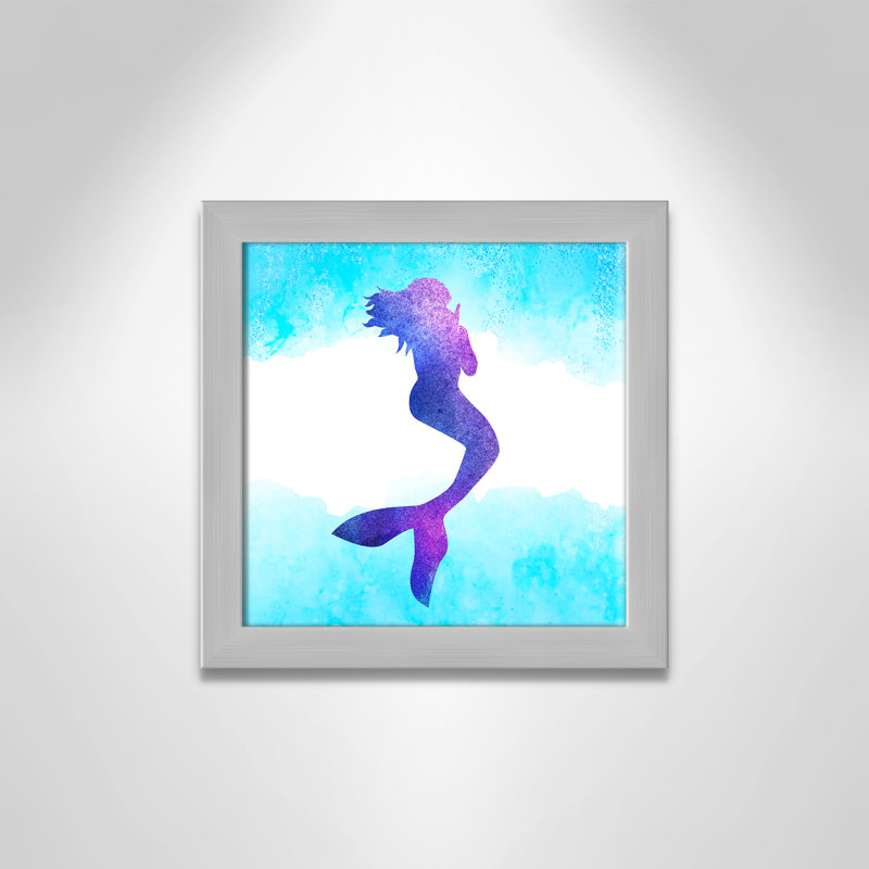 Toujours être un sirène 1, H 14 po x l 14 po x P 0,63 po, Encadré plat argent
