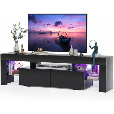 Manjesh  63'' Media Console, TV Stand for TV up to 70",Entertainment Center with LED Lights