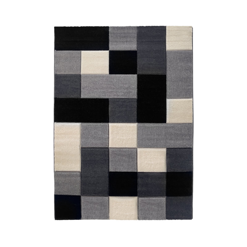 Hizer Geometric Hand Woven Area Rug, Rectangle 60 x 110cm