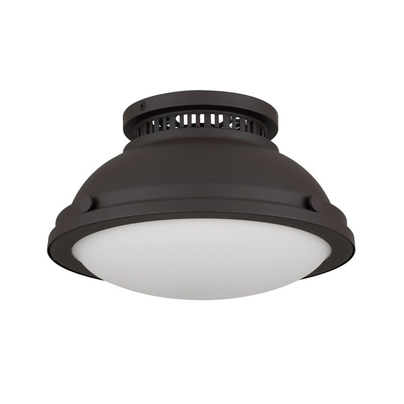 Plafonnier profond 1 lumière 11 pouces, Noir, H 6,5 po x l 11 po x P 11 po