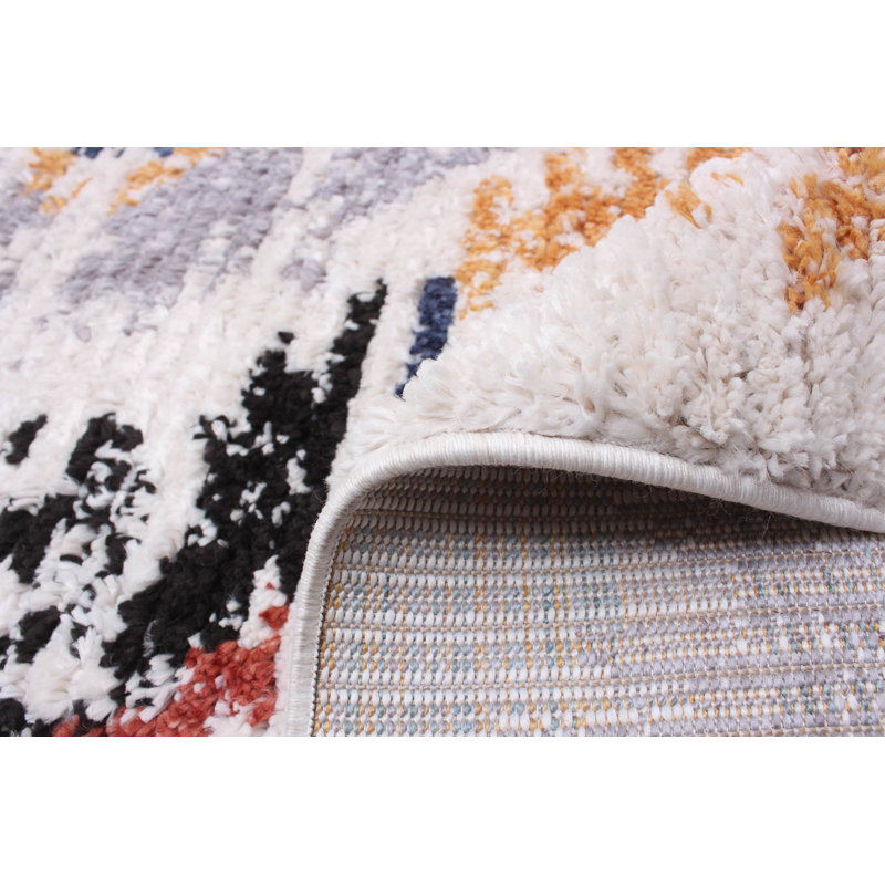Boyett Geometric Indoor Rug, Rectangle 6'7" x 9'6"