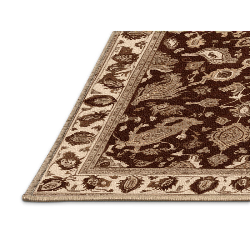Tapis brun lavable à la machine, Rectangle 5 pi x 7 pi
