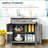 Sideboard, Farmhouse Barn Door Style 32” Cabinet with Adjustable Shelf | MDF | Particleboard-1465791940