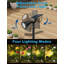 Projecteurs solaires d'extérieur, lot de 4 lampes solaires d'extérieur pour la cour, 4 projecteurs solaires de paysage avec mode marche / arrêt automatique, 2 lumières murales imperméables pour le jardin, allée (blanc chaud)
