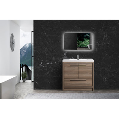 35'' Single Bathroom Vanity with Plastic Top