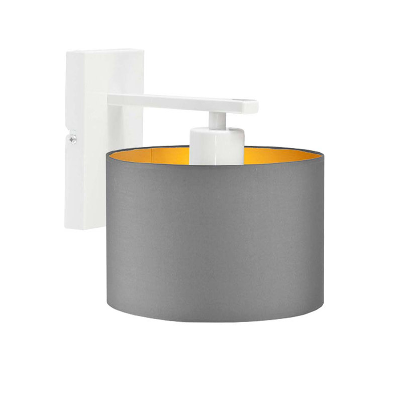 Atline Steel Armed Sconce, White, Grey
