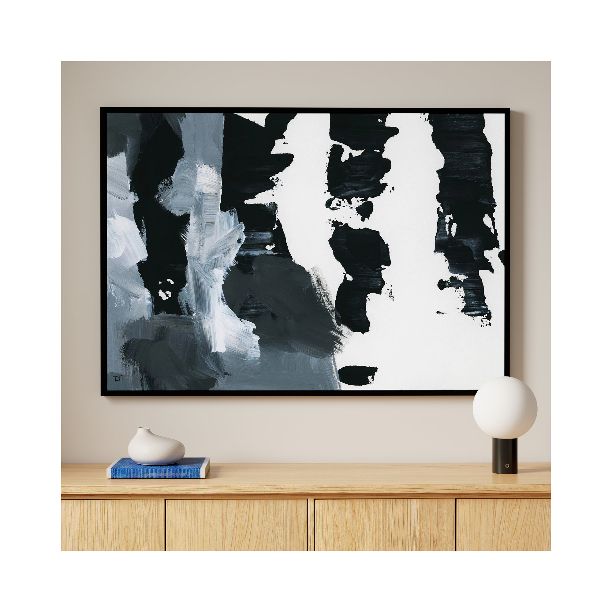 Abstract Pronto Paint, 38" H x 54" W x 1.5" D