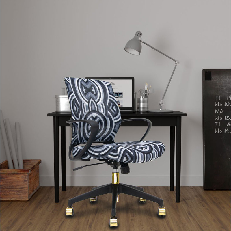 Chaise de travail à imprimé écho Gramercy Collection Elizabeth Sutton, Or / noir