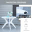 Table de salle à manger de patio avec trou pour parasol, table de bistro ronde d'extérieur 36,25 po, table de jardin en plastique pour la pelouse, cour arrière, balcon, blanc